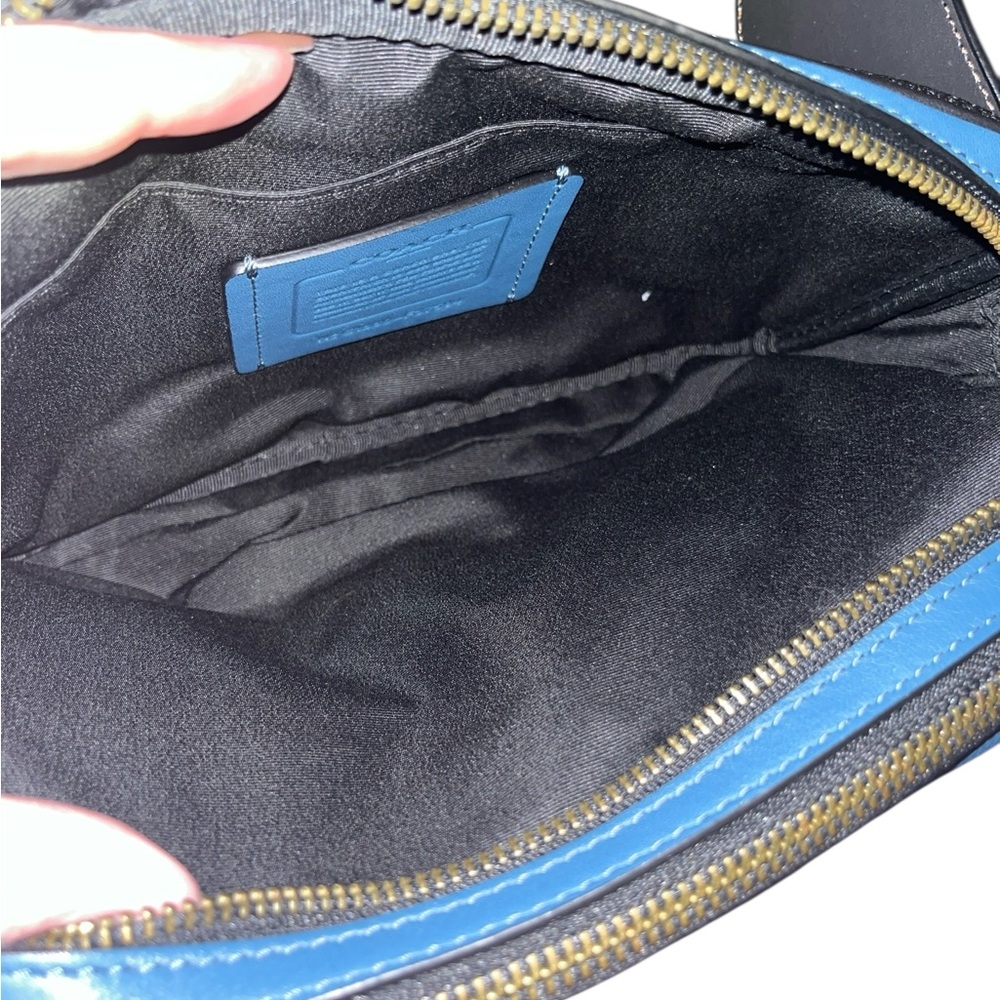 Coach Two-Tone Leather Belt Bag in Blue and Black - Picture 9 of 10